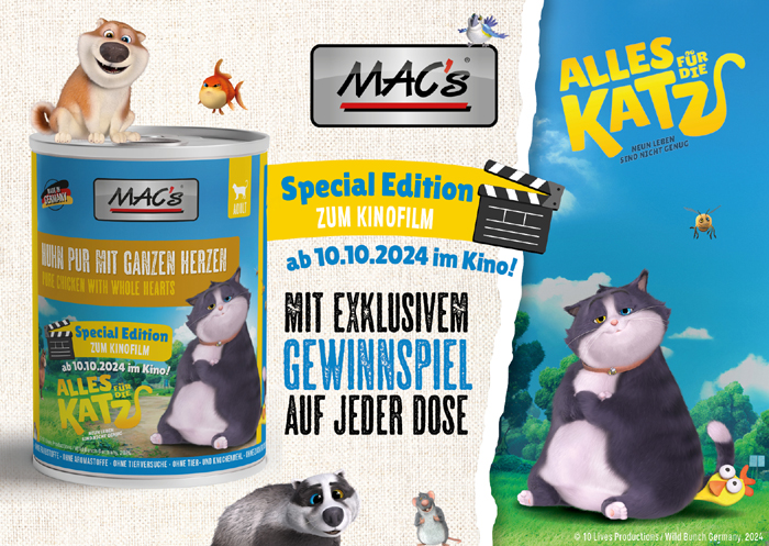 Passend zum Animationsfilm „Alles für die Katz – Neun Leben sind nicht genug“ bringt Pro Pet eine limitierte Edition mit Gewinnspiel heraus.